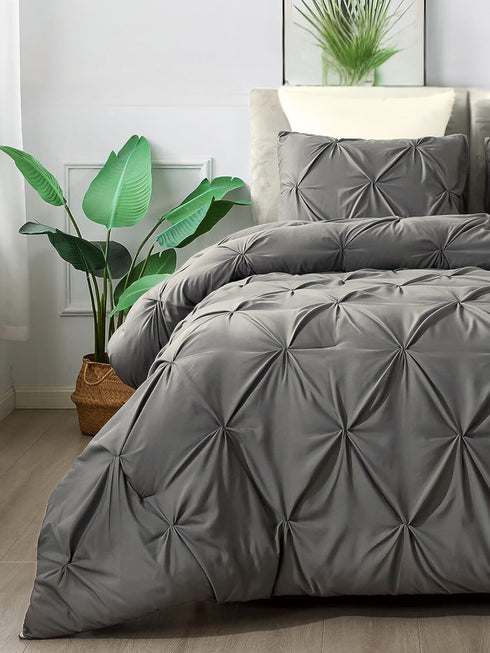 Marquis Luxurious Pinch Pleated All-Season Comforter With  Pillow Shams